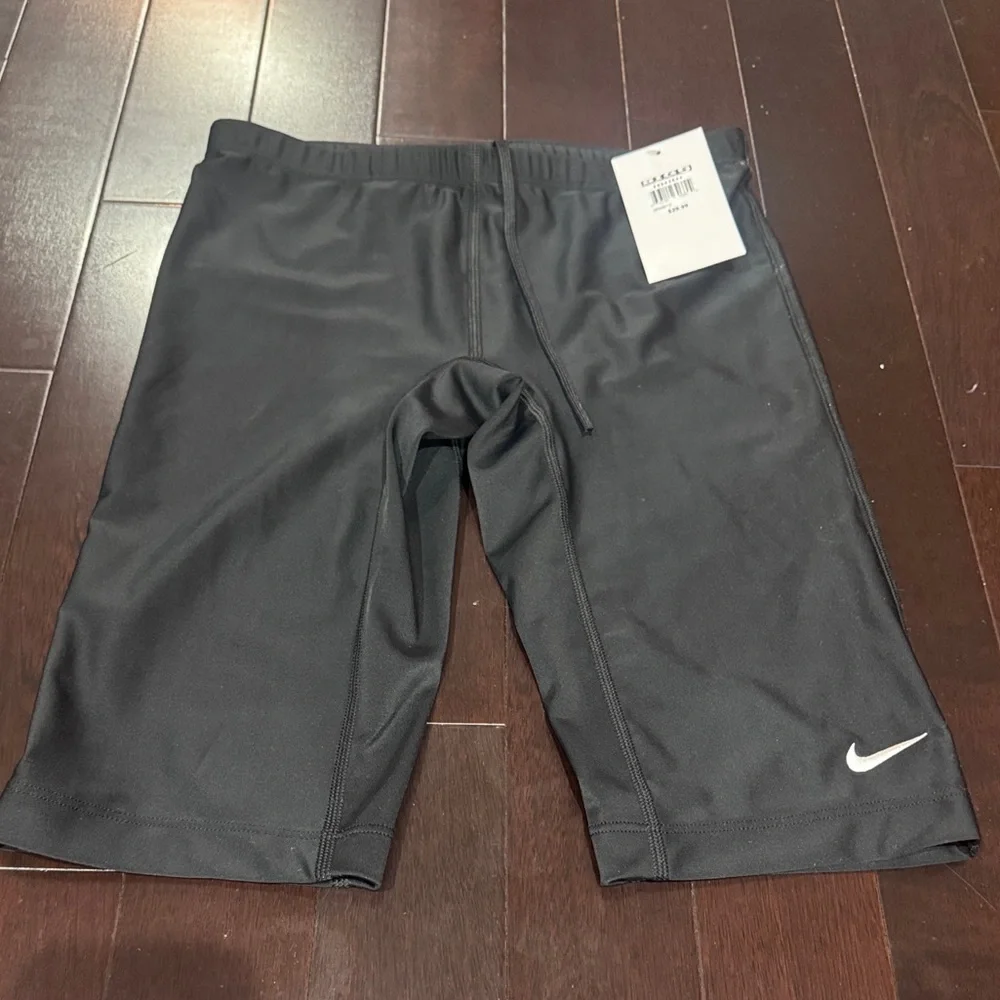 Nike Black Swim Jammers with Subtle Orange Accent